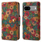 For Google Pixel 7a Denior Flower Language Series Cork Fabric Oil Edge Leather Phone Case(Spring)
