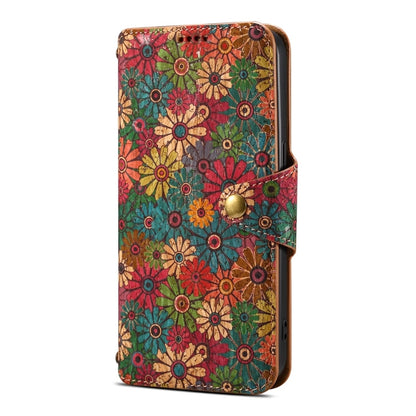 For Google Pixel 7a Denior Flower Language Series Cork Fabric Oil Edge Leather Phone Case(Spring)