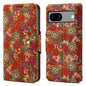 For Google Pixel 7a Denior Flower Language Series Cork Fabric Oil Edge Leather Phone Case(Summer)