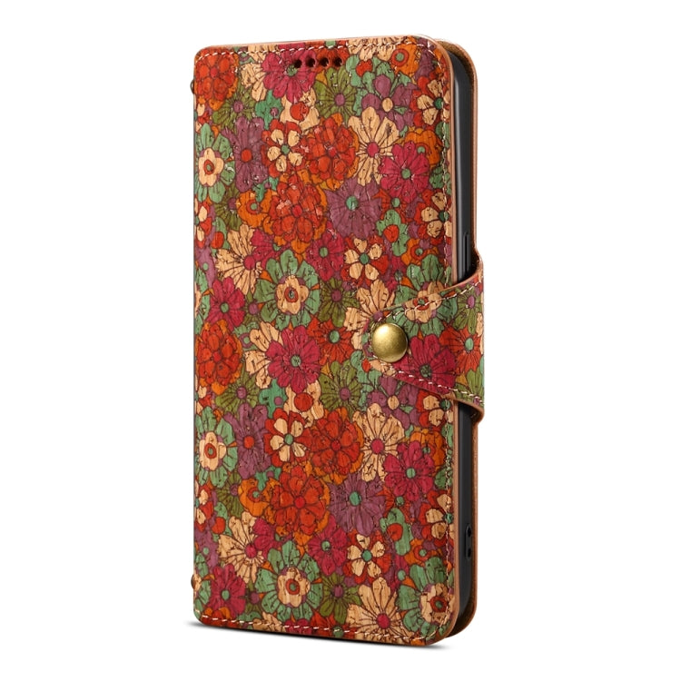 For Google Pixel 7a Denior Flower Language Series Cork Fabric Oil Edge Leather Phone Case(Summer)