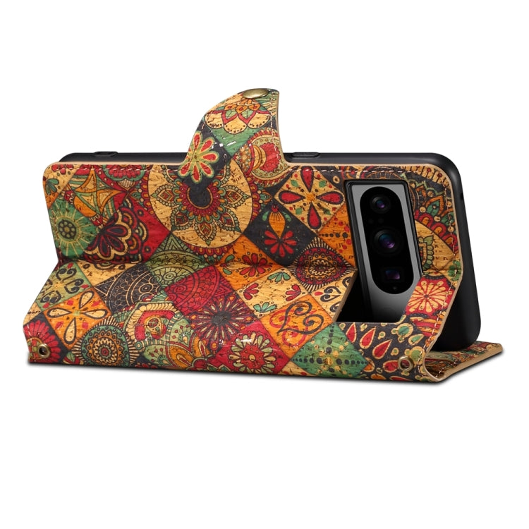 For Google Pixel 7 Pro Denior Flower Language Series Cork Fabric Oil Edge Leather Phone Case(Autumn)