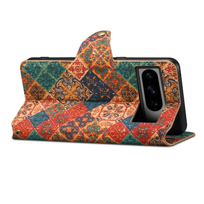 For Google Pixel 7 Pro Denior Flower Language Series Cork Fabric Oil Edge Leather Phone Case(Winter)