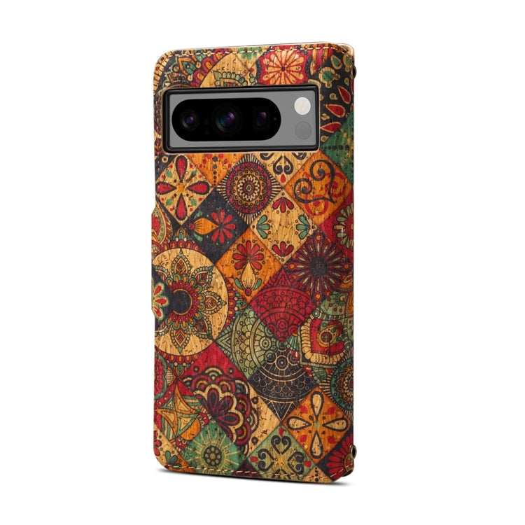 For Google Pixel 6 Denior Flower Language Series Cork Fabric Oil Edge Leather Phone Case(Autumn)