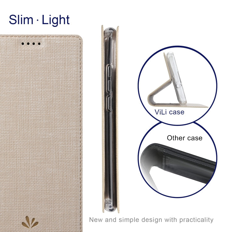 For Samsung Galaxy A35 5G ViLi DMX Series TPU + PU Leather Magnetic Phone Case(Gold)