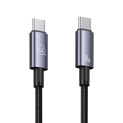 USAMS US-SJ661 Type-C To Type-C 60W Fast Charge Data Cable, Length: 1.2m(Black)