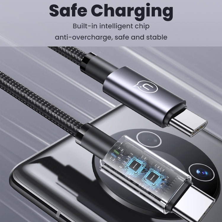 USAMS US-SJ661 Type-C To Type-C 60W Fast Charge Data Cable, Length: 1.2m(Black)