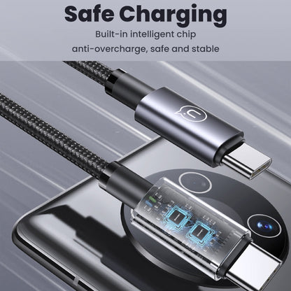 USAMS US-SJ661 Type-C To Type-C 60W Fast Charge Data Cable, Length: 1.2m(Black)