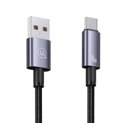 USAMS US-SJ663 USB To Type-C 3A Fast Charge Data Cable, Length: 1.2m(Black)
