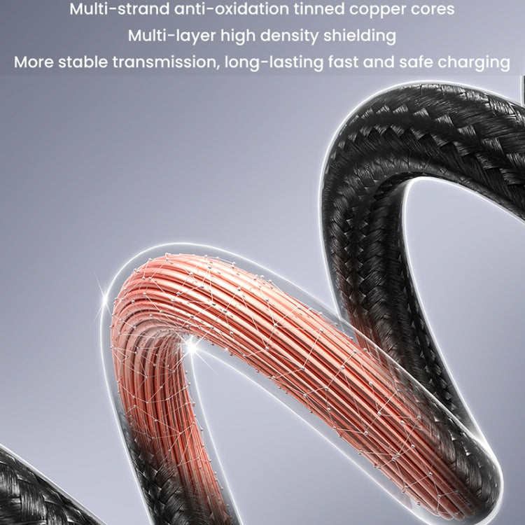 USAMS US-SJ663 USB To Type-C 3A Fast Charge Data Cable, Length: 1.2m(Black)