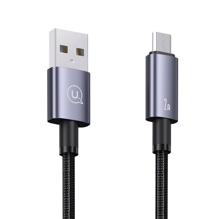 Câble de données de charge rapide USAMS US-SJ668 USB vers Micro USB 2A, longueur : 1,2 m (noir)