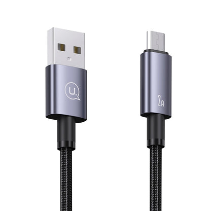 Câble de données de charge rapide USAMS US-SJ668 USB vers Micro USB 2A, longueur : 1,2 m (noir)