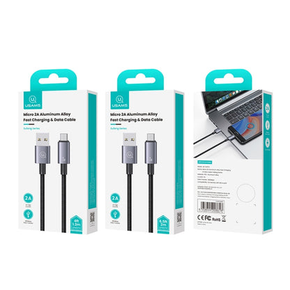 Câble de données de charge rapide USAMS US-SJ668 USB vers Micro USB 2A, longueur : 1,2 m (noir)