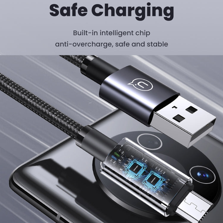 Câble de données de charge rapide USAMS US-SJ668 USB vers Micro USB 2A, longueur : 1,2 m (noir)