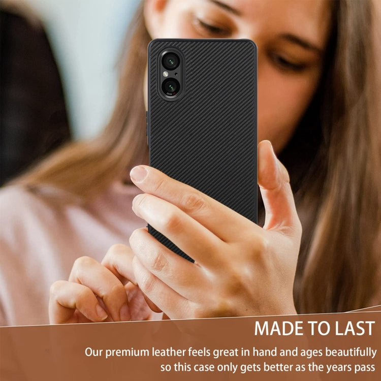 Pour Sony Xperia 5 V Série ViLi TC Étui de téléphone en Fibre de Carbone Texture Kevlar (Noir)