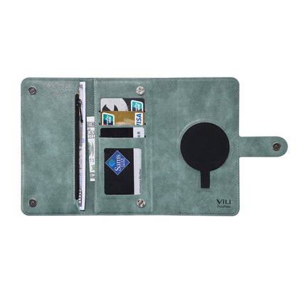 For iPhone 14 Pro Max ViLi GV Series MagSafe Magnetic Zipper Leather Phone Case(Green)