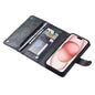 Pour iPhone 15 Coque en Cuir Magnétique Zippée MagSafe Série ViLi GV (Noir)