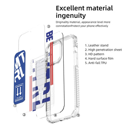 For iPhone 15 Pro Mutural Cyber Series TPU Phone Case with IML Stand(Blue)