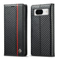 For Google Pixel 8a LC.IMEEKE Carbon Fiber Leather Phone Case(Vertical Black)