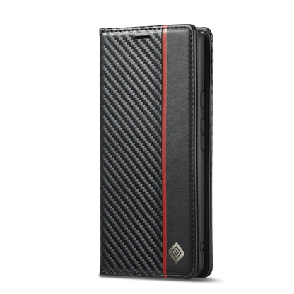 For Google Pixel 8a LC.IMEEKE Carbon Fiber Leather Phone Case(Vertical Black)