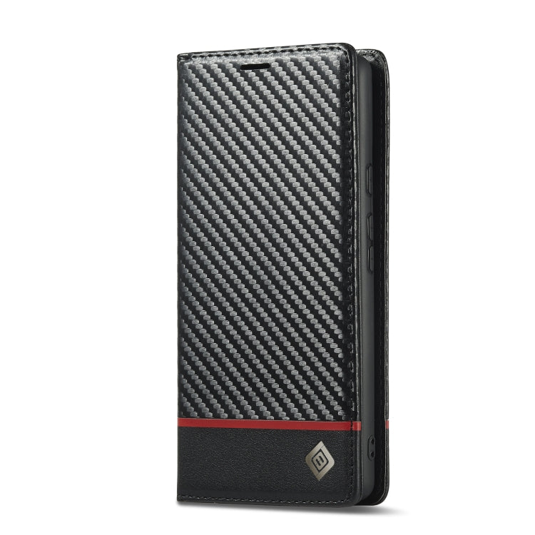 For Google Pixel 8a LC.IMEEKE Carbon Fiber Leather Phone Case(Horizontal Black)