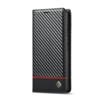 For Google Pixel 8a LC.IMEEKE Carbon Fiber Leather Phone Case(Horizontal Black)