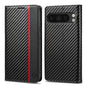 For Google Pixel 9 Pro LC.IMEEKE Carbon Fiber Leather Phone Case(Vertical Black)