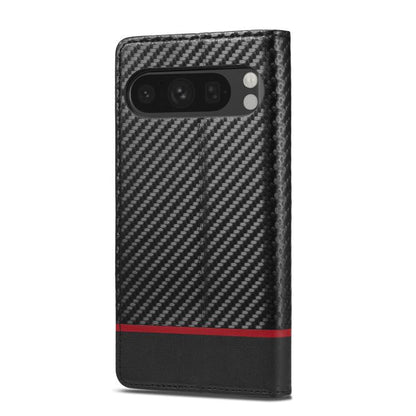 For Google Pixel 10 / 10 Pro LC.IMEEKE Carbon Fiber Leather Phone Case(Horizontal Black)
