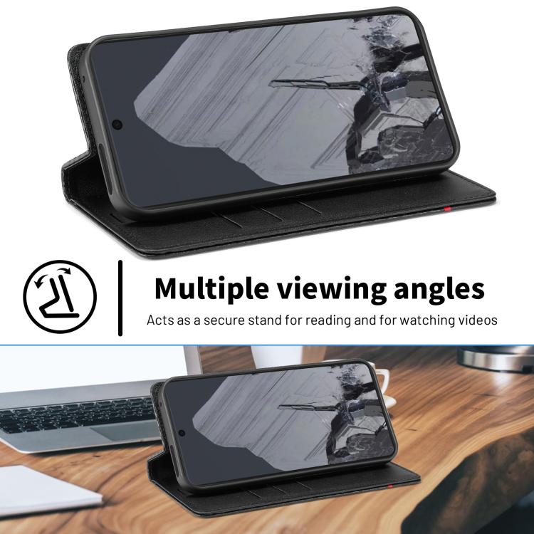 For Google Pixel 10 Pro XL LC.IMEEKE Carbon Fiber Leather Phone Case(Horizontal Black)