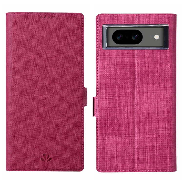 Pour Étui de Téléphone en Cuir à Rabat Magnétique Antichoc Série ViLi K pour Google Pixel 8 (Rose Rouge)