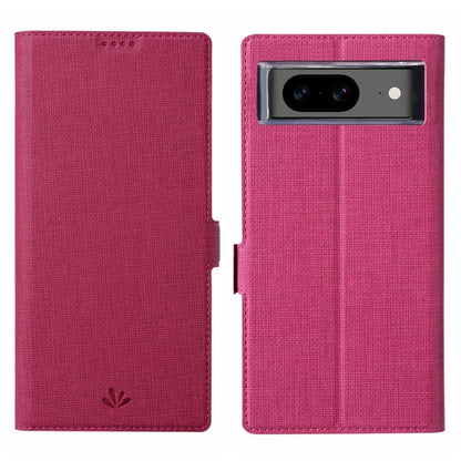 Pour Étui de Téléphone en Cuir à Rabat Magnétique Antichoc Série ViLi K pour Google Pixel 8 (Rose Rouge)