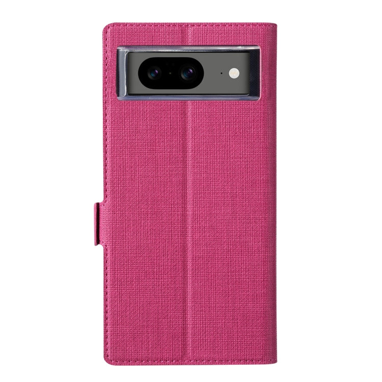 Pour Étui de Téléphone en Cuir à Rabat Magnétique Antichoc Série ViLi K pour Google Pixel 8 (Rose Rouge)