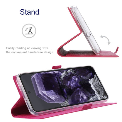 Pour Étui de Téléphone en Cuir à Rabat Magnétique Antichoc Série ViLi K pour Google Pixel 8 (Rose Rouge)