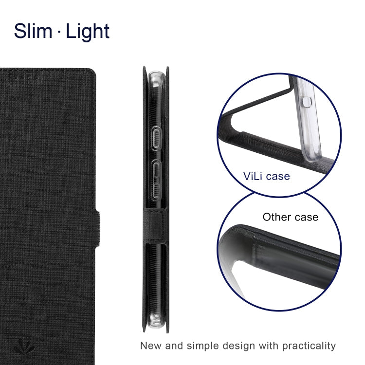 For Google Pixel 8 Pro ViLi K Series Shockproof Magnetic Flip Leather Phone Case(Black)