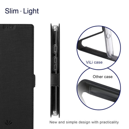 For Google Pixel 8 Pro ViLi K Series Shockproof Magnetic Flip Leather Phone Case(Black)