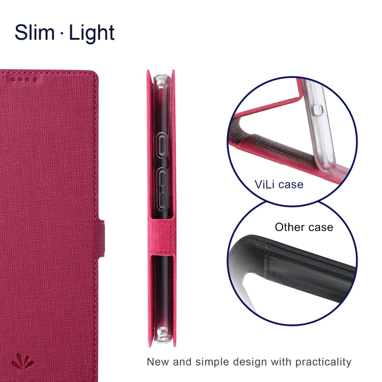 For Google Pixel 8 Pro ViLi K Series Shockproof Magnetic Flip Leather Phone Case(Rose Red)
