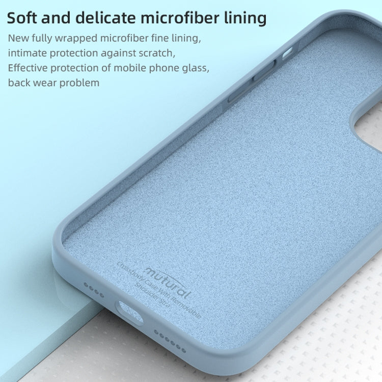 For iPhone 15 Pro Mutural Yuemu Series Liquid Silicone Phone Case(Light Blue)