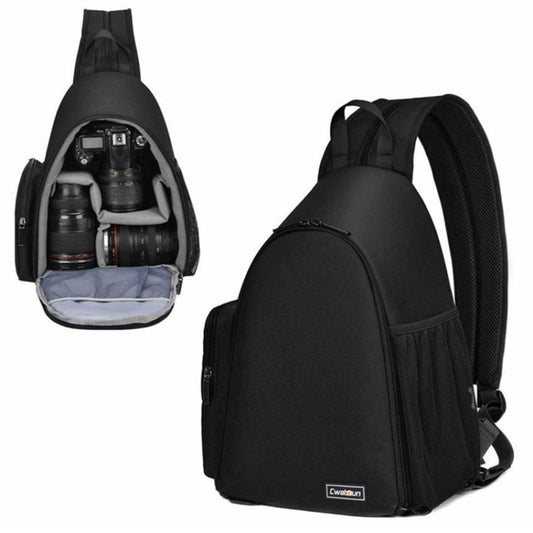 Cwatcun D17 Sac à dos bandoulière pour appareil photo (noir)