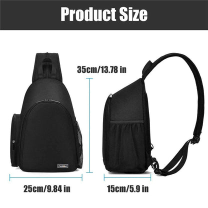 Cwatcun D17 Camera Shoulder Crossbody Backpack(Black)