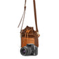 Cwatcun D82 Bundle Drawstring Lens Bag PU Crossbody Camera Bag(Coffee)