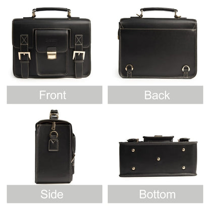 Cwatcun D83 Vintage Small Camera Case Leather Camera Messenger Bag, Size:30 x 21.5 x 12.5cm(Black)