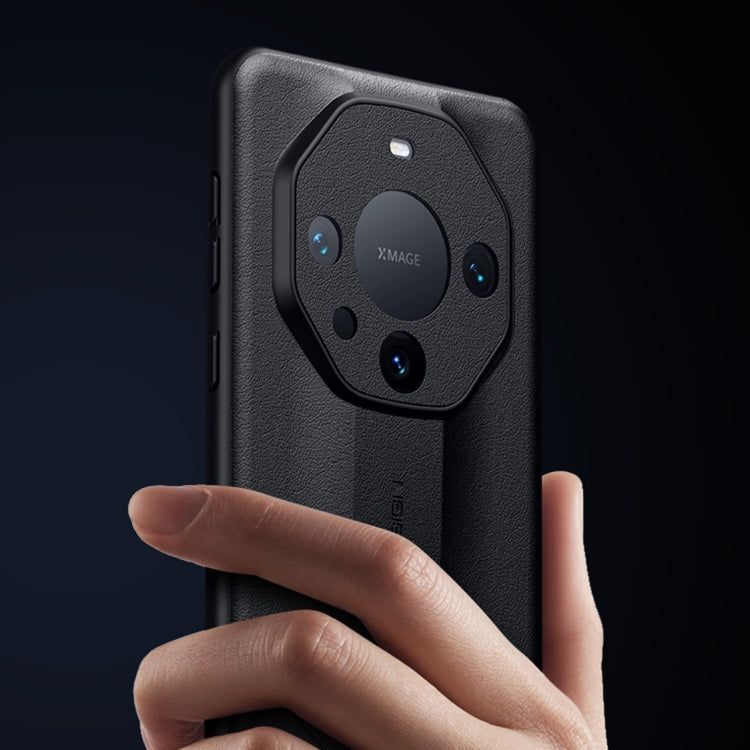 For Huawei Mate 50 SULADA Plain Leather + PC Shockproof Phone Case(Blue)