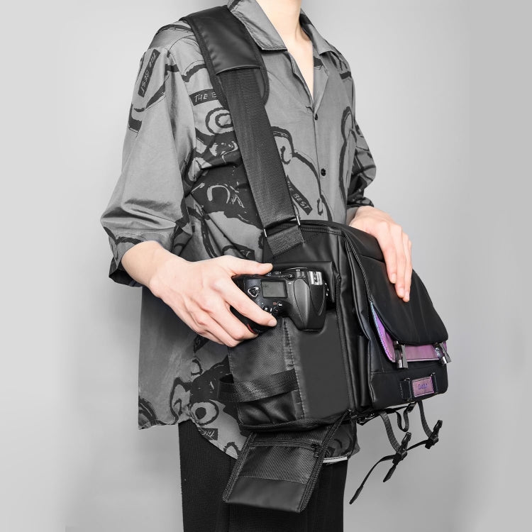 Cwatcun D85 Camera Bag Side Quick Access Camera Messenger Case Waterproof Bag, Size:30 x 15 x 24cm Small(Black)