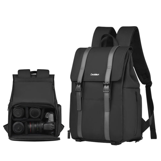 Sac à dos pour appareil photo Cwatcun D86, sac étanche pour appareil photo reflex numérique ou hybride, taille : 28 x 15 x 41 cm, petit (noir)