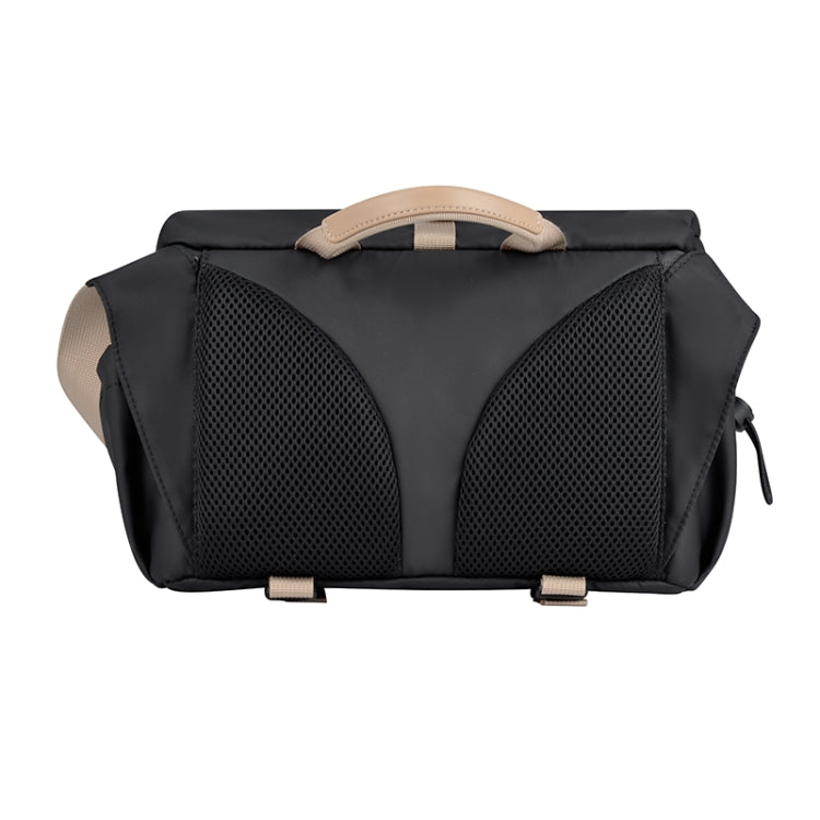 Cwatcun D90 Contrast Color Single Shoulder Camera Bag Outdoor Camera Bag Professional Crossbody Handbag, Size:27 x 17 x 18.5cm Medium(Black)