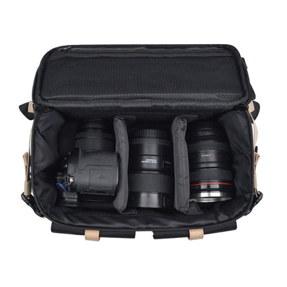 Cwatcun D90 Contrast Color Single Shoulder Camera Bag Outdoor Camera Bag Professional Crossbody Handbag, Size:30.5 x 19 x 20cm Large(Black)