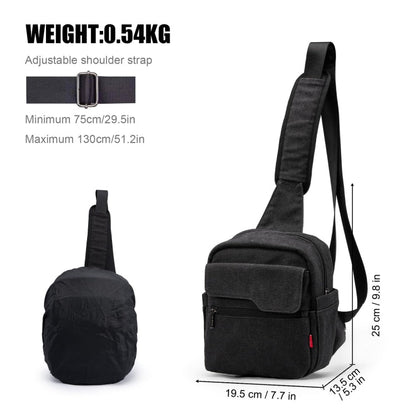 Cwatcun D93 Camera Bag Canvas Shoulder Bag, Size:19.5 x 13.5 x 25cm Black