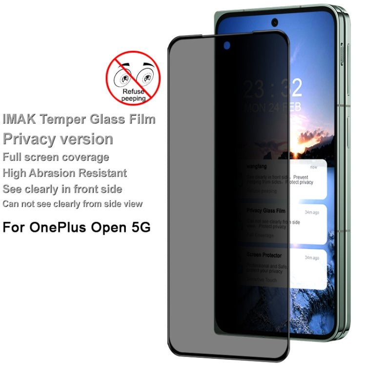 For OPPO Find N3 5G / OnePlus Open imak HD Full Screen Anti-spy Tempered Glass Protective Film