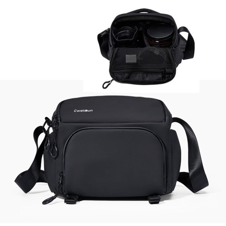 Sac photo bandoulière Cwatcun D101 pour objectif d'appareil photo, taille : 20 x 20,5 x 15 cm (noir)