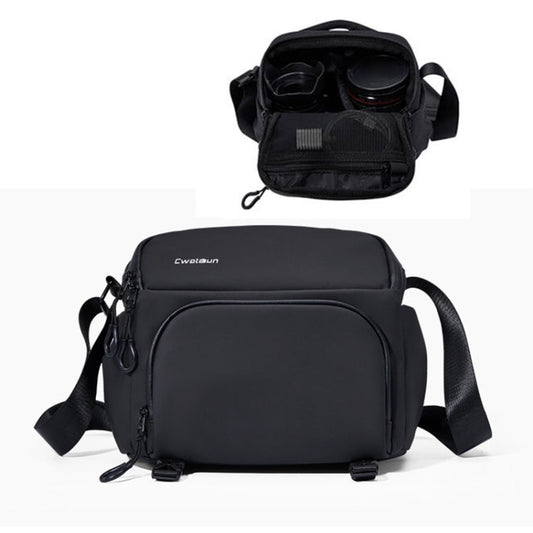 Sac photo bandoulière Cwatcun D101 pour objectif d'appareil photo, taille : 20 x 20,5 x 15 cm (noir)