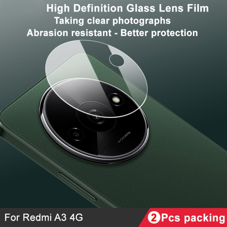 For Xiaomi Redmi A3 4G 2 PCS/Set IMAK HD Glass Rear Camera Lens Film